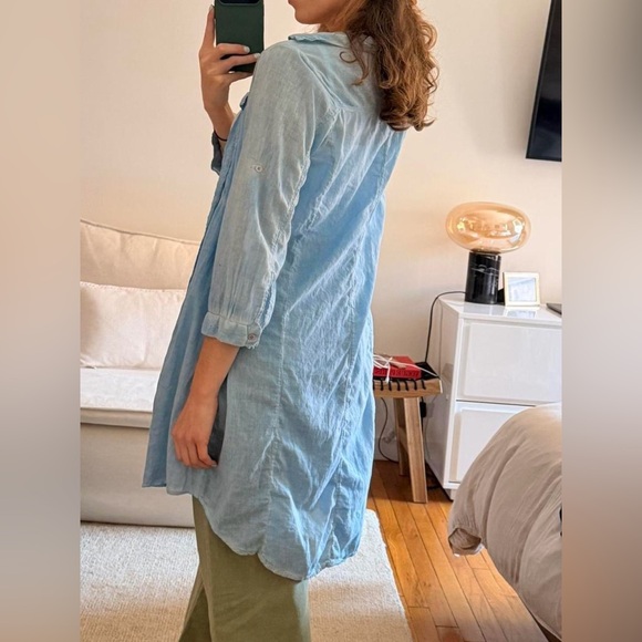Light Blue Button-Up Tunic - Picture 4 of 5